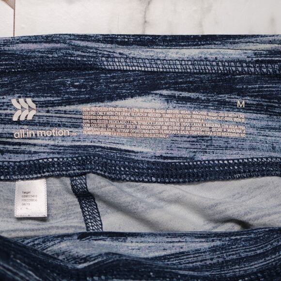 4/$20 - All in Motion Girls Activewear Leggings Blue & White Stripe Size M 8 - Picture 4 of 5